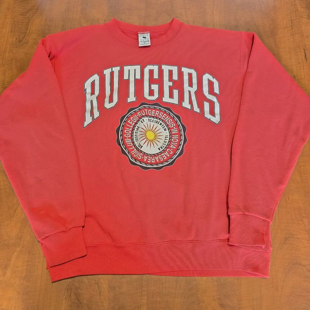 Galt Sand Vintage 80s Rutgers University Sunburst Latin Motto Sweatshirt L